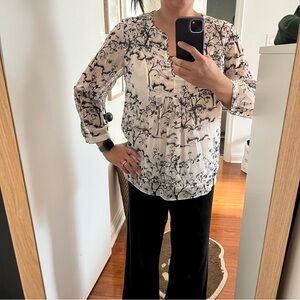 DVF Sheer blouse with floral print